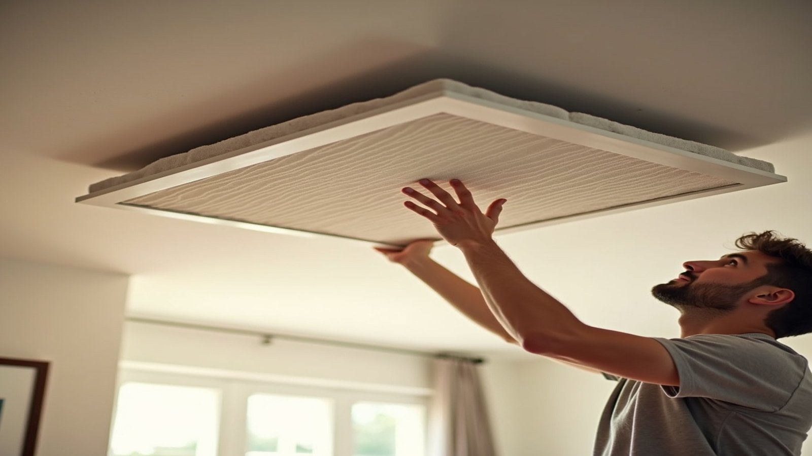 Clean HVAC air filter in a bright modern home